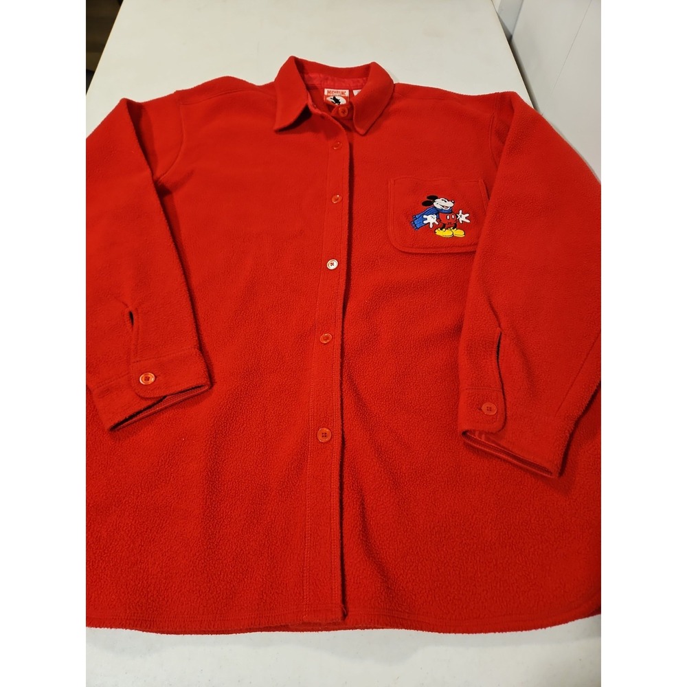Disney Mickey Mouse Polar Fleece Button Up Womens XL Shirt Mickey Inc. (573